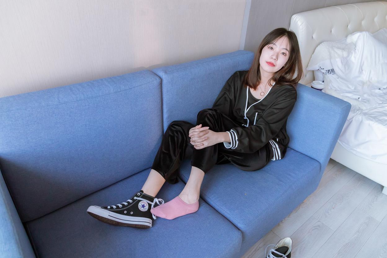 袜啵啵 积分限定作品 20期 高帮帆布鞋粉色棉船袜 [134P/1V/6.09G]插图3