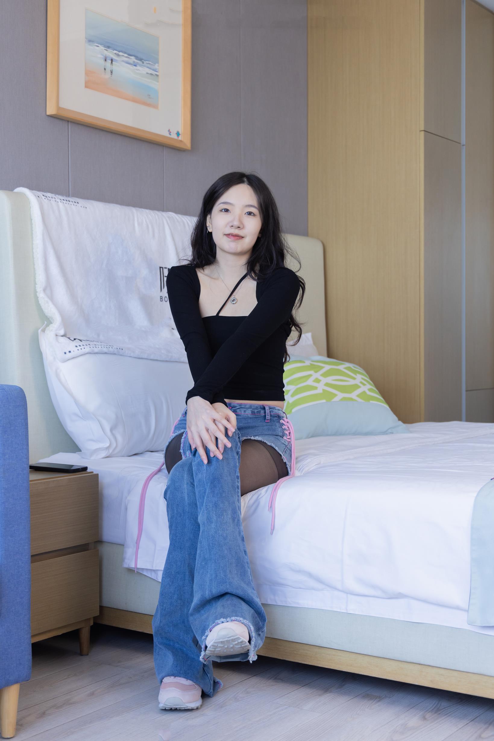 袜啵啵 317 小甜豆花絮版运动鞋可拆卸牛仔裤粉棉袜黑丝[140P/1V/6.37G]插图2