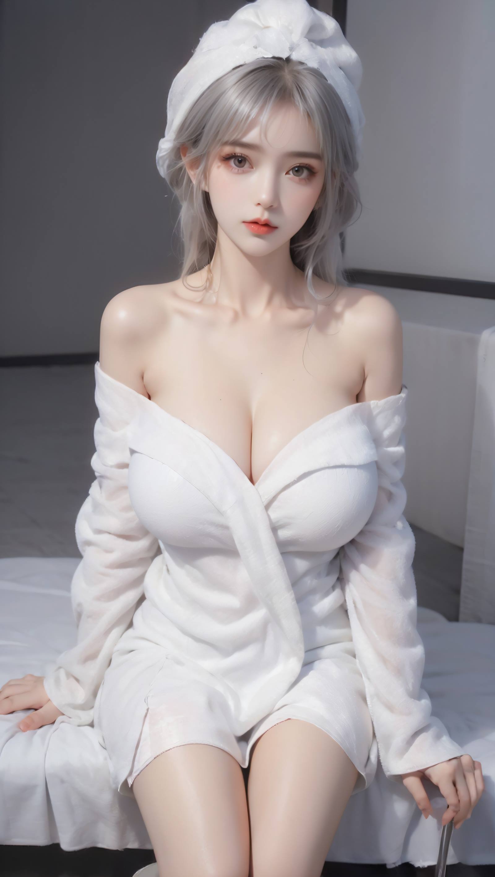 AI绘画 096 浴室少女 浴巾裹胸[49P/136MB]插图2