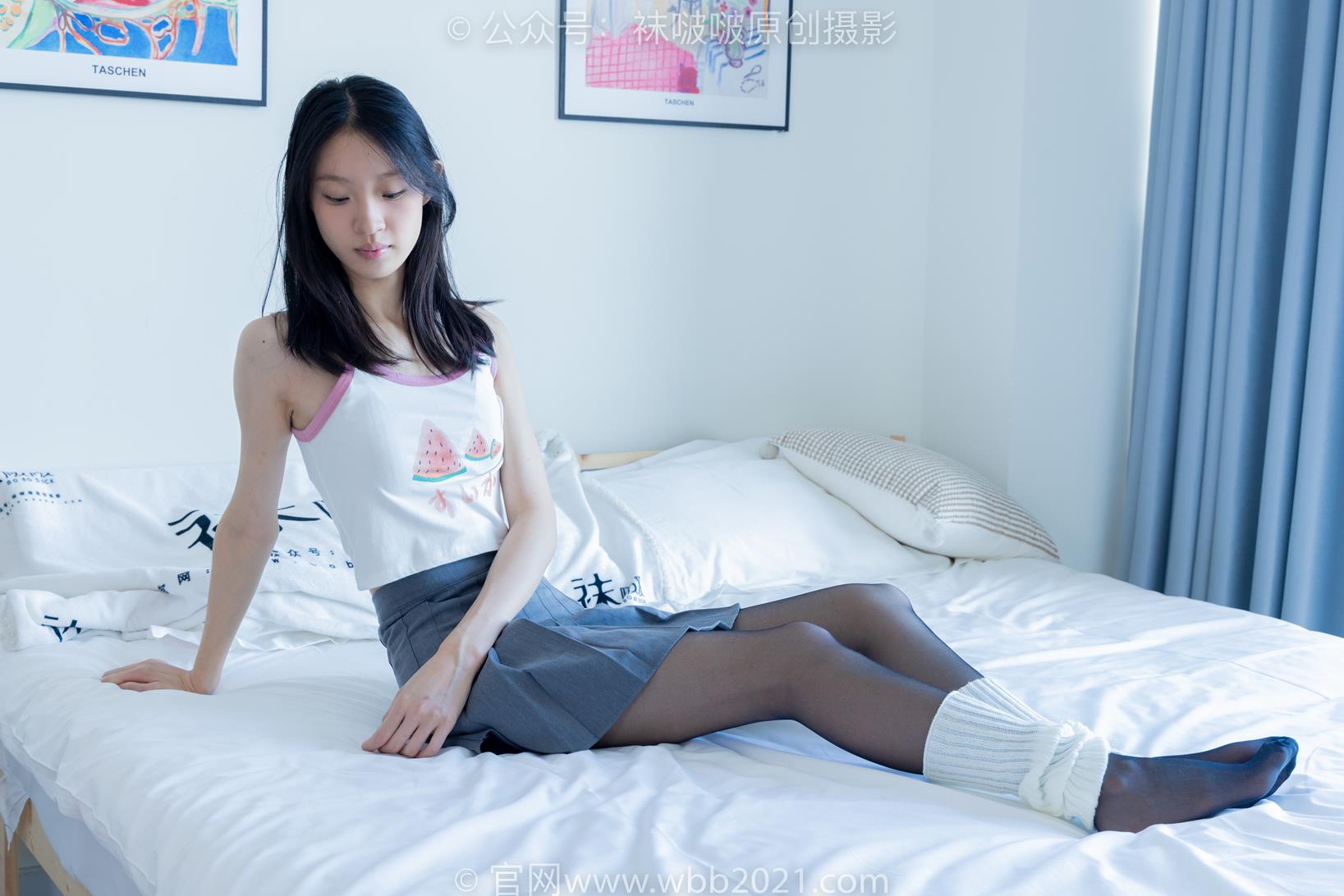 袜啵啵 333期 雪糕板鞋白棉袜黑丝脚尖加固款堆堆袜[140P/1V/4.03G]插图3