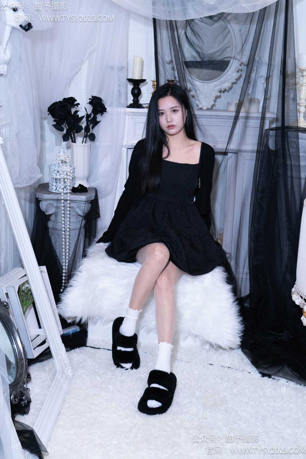 甜予摄影 002:澜澜-拖鞋、白棉袜、肉丝（脚尖加固款）[131P/2V/13.46GB]插图2