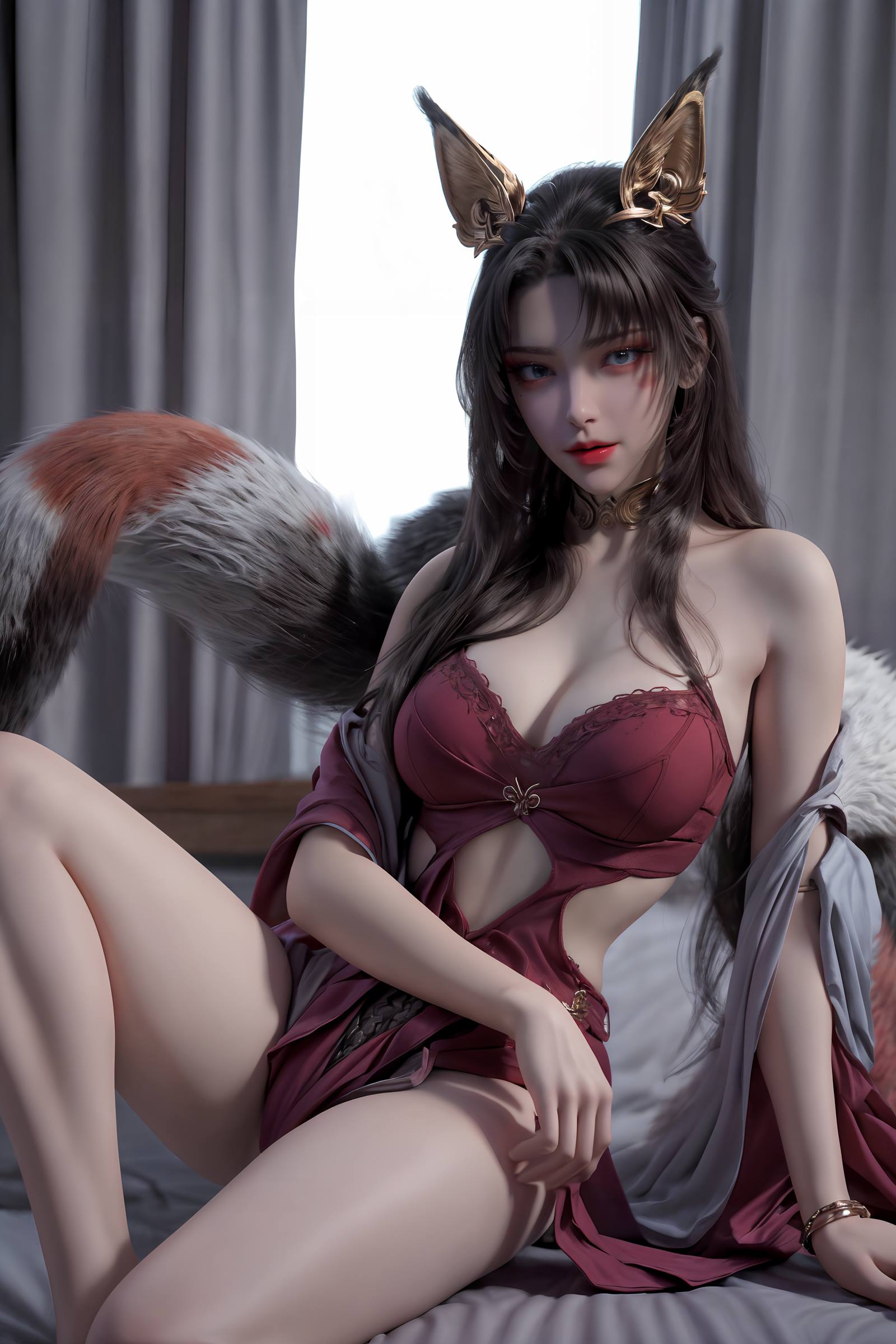 AI绘画 163 完美世界-天狐仙子 逼真狐尾[33P/110MB]插图3