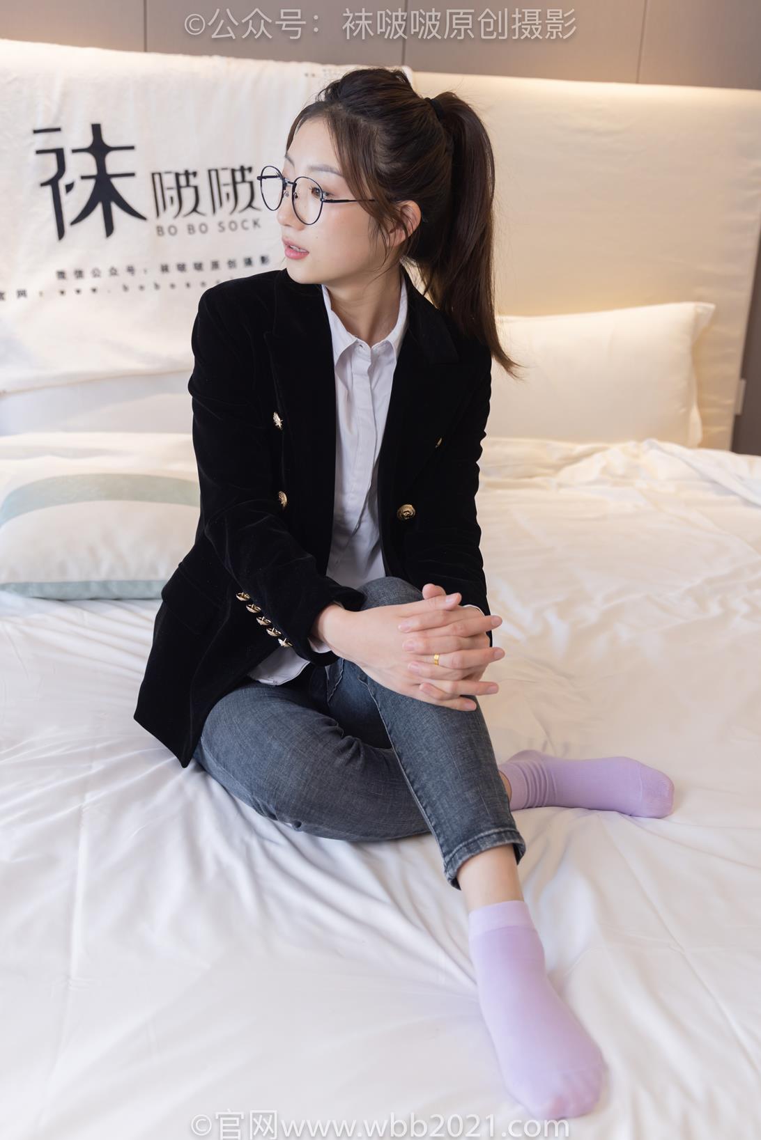 袜啵啵 积分兑换024期 小沫[花絮版加常规版]两双高跟长靴紫色棉袜[150P/2V/8.73GB]插图7