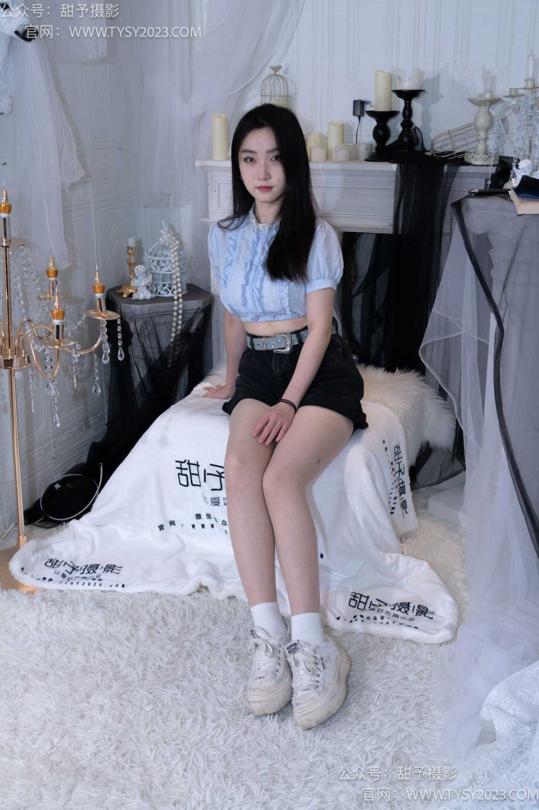 甜予摄影 NO.017 栗栗-板鞋、白棉袜、肉丝（脚尖加固款） [129P/2V/9.88GB]插图1