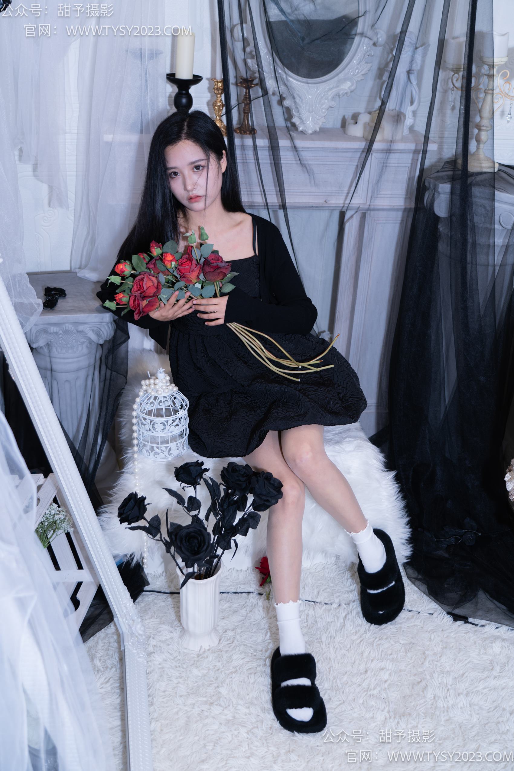 甜予摄影 NO.002 澜澜-拖鞋、白棉袜、肉丝-脚尖加固款[131P/2V/9.95GB]插图3