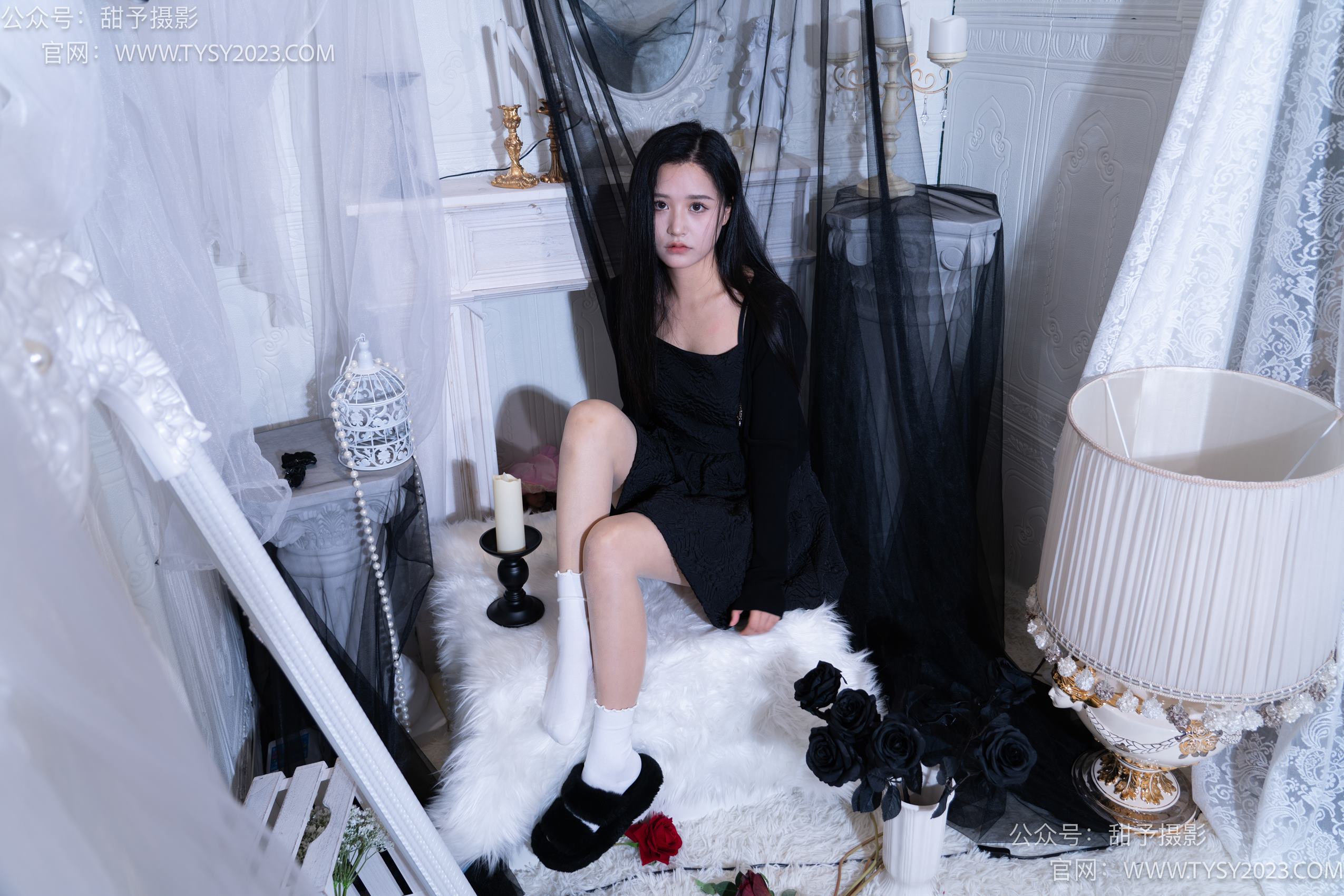 甜予摄影 NO.002 澜澜-拖鞋、白棉袜、肉丝-脚尖加固款[131P/2V/9.95GB]插图4