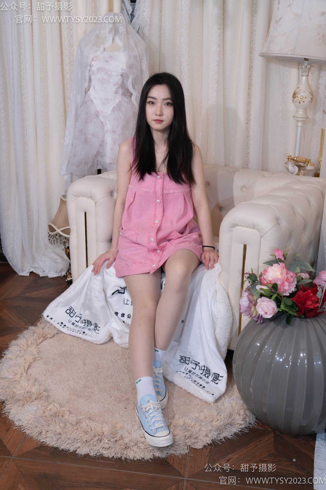 甜予摄影 NO.035 栗栗-帆布鞋、白棉袜、肉丝（脚尖加固款）[128P/2V/9.88GB]插图3