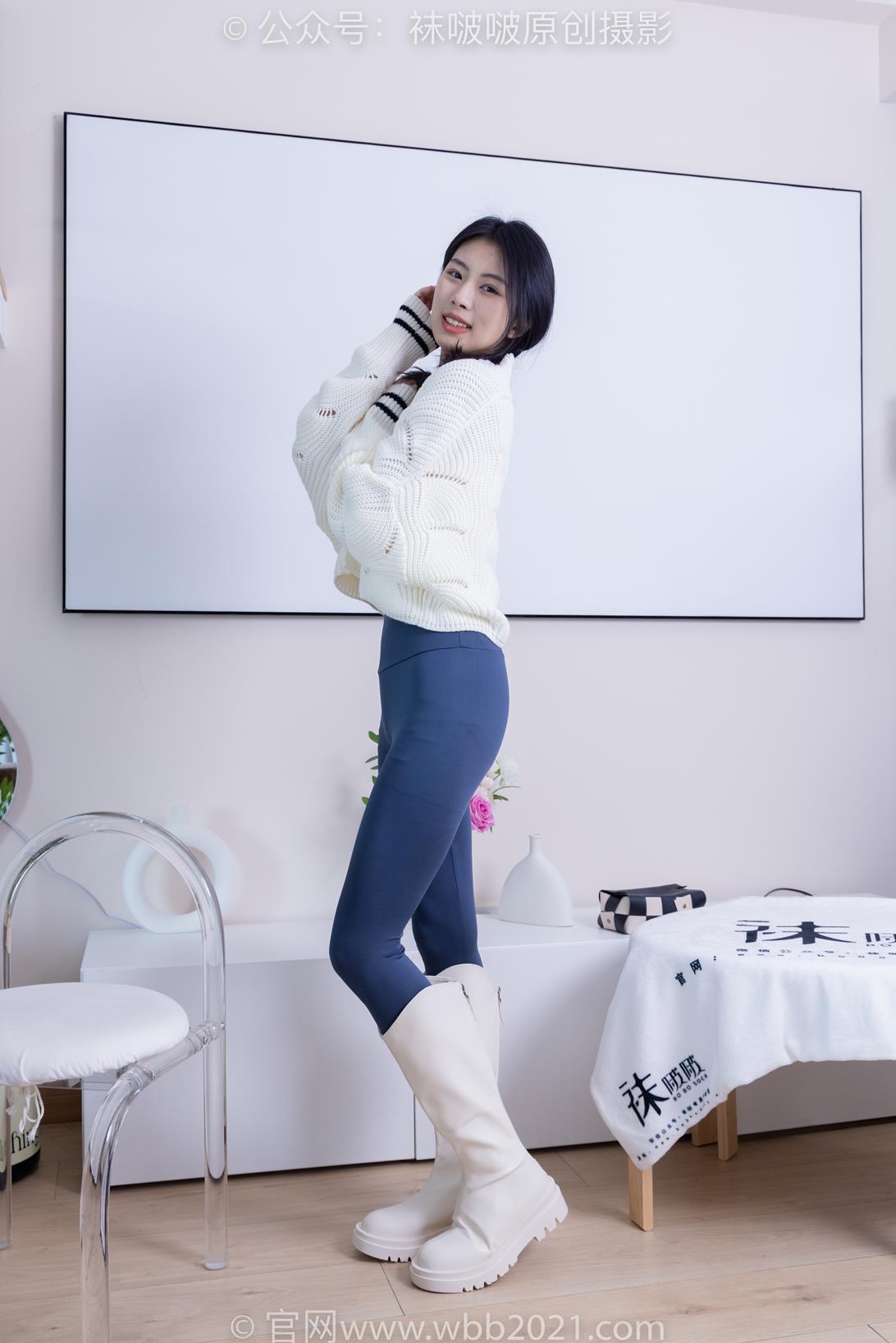 袜啵啵 389期花絮版 奶油长靴高跟凉鞋黑丝脚尖加固瑜伽裤库里丝裸足[190P/1V/7.96G]插图7