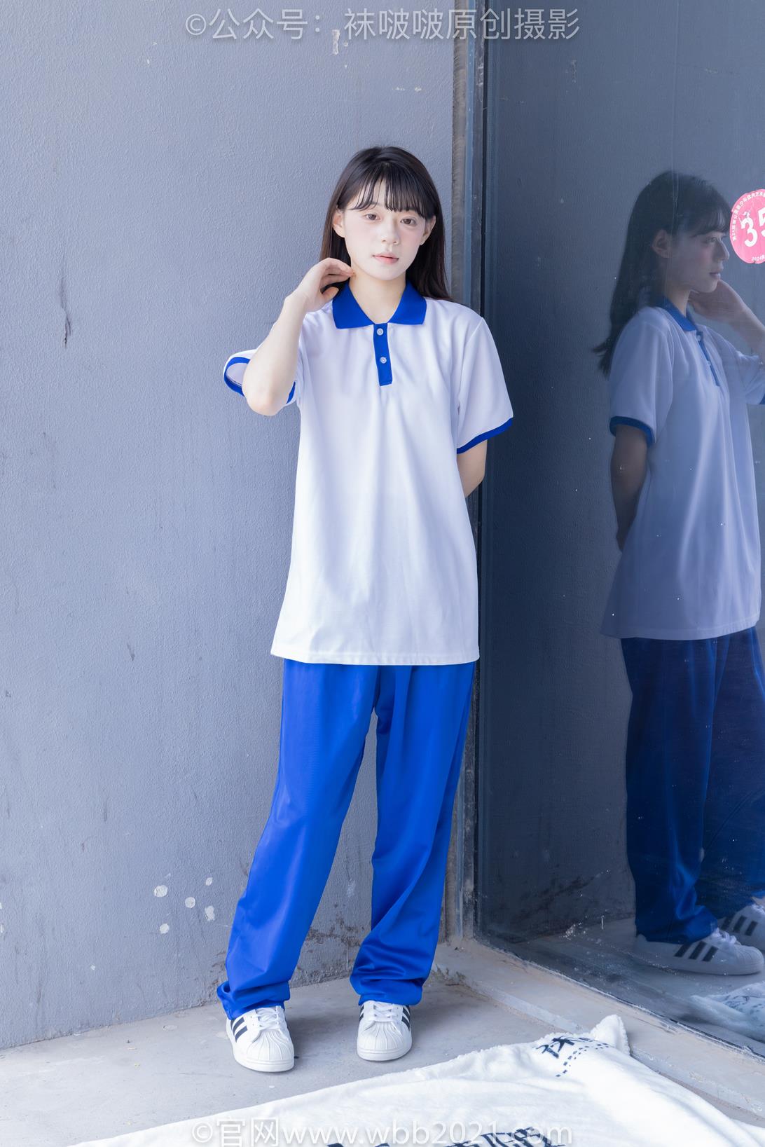 袜啵啵 393期花絮版 糯米板鞋白棉袜裸足校服[150P/1V/7.02G]插图1