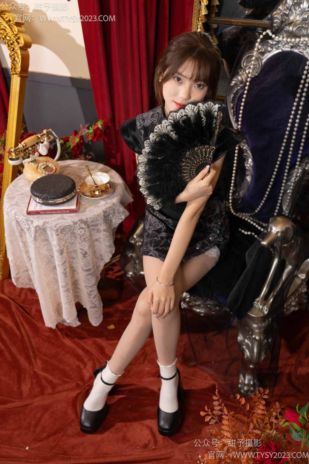 甜予摄影 NO.095 璇璇-旗袍、皮鞋、米白色棉袜、肉丝（脚尖加固款）[132P/2V/10.51GB]插图4