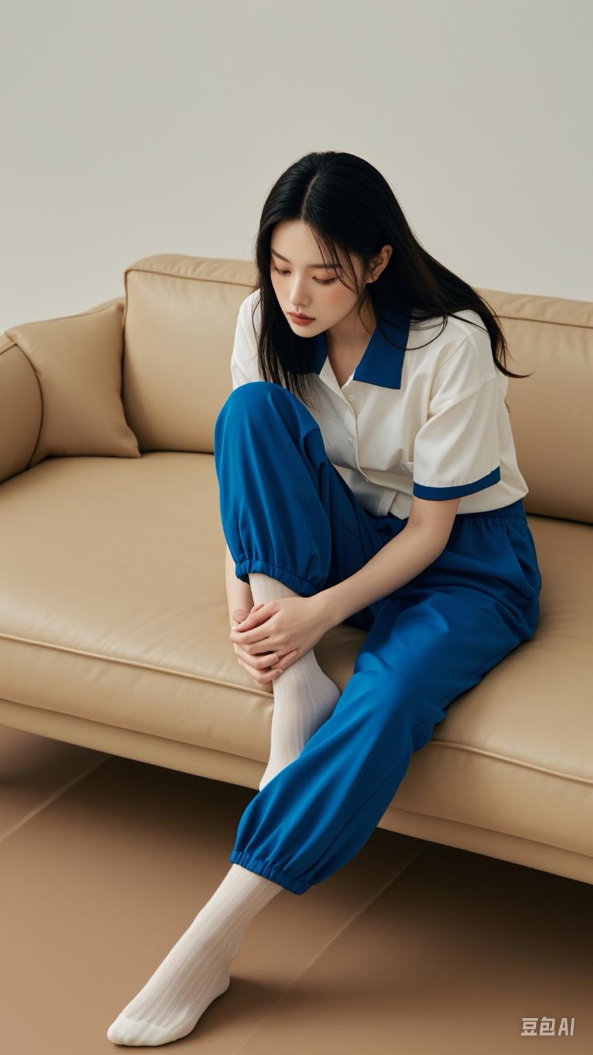 甜予摄影非官方AI版 NO.102 澜澜-板鞋、白棉袜、肉丝（脚尖加固款）[125P/18.53MB]插图2