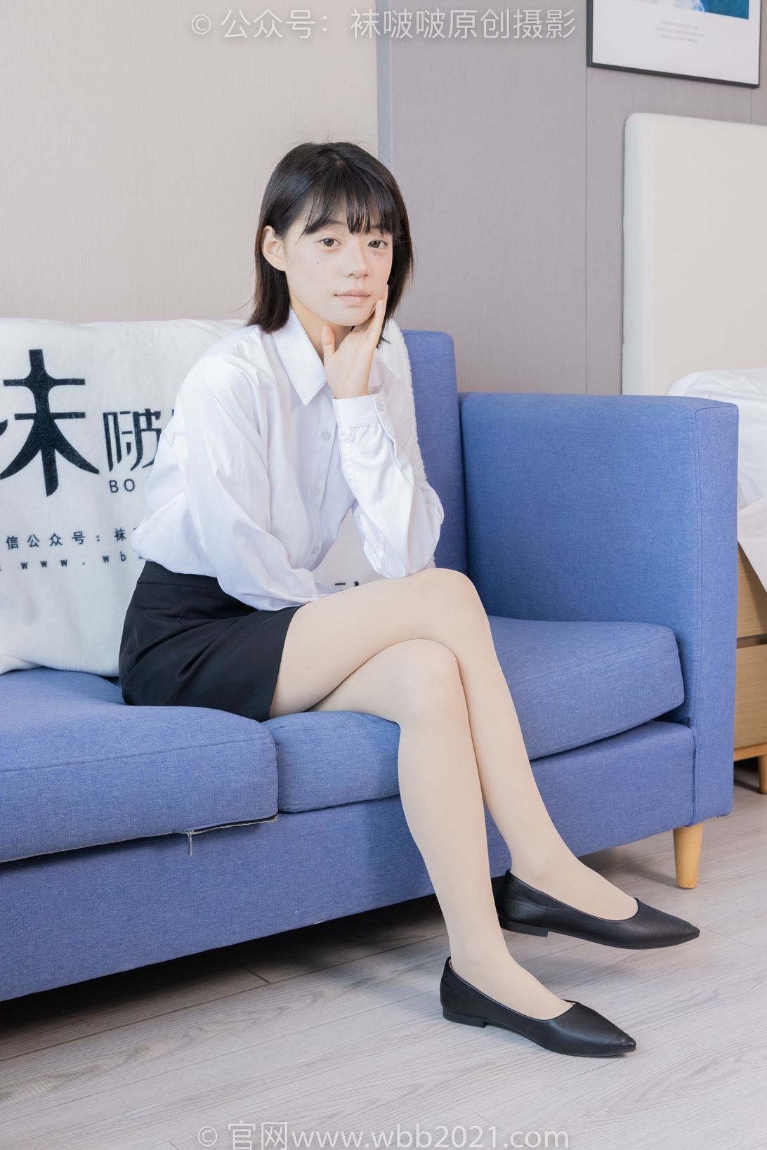 袜啵啵436期：糯米-OL至服、两双平底鞋、薄黑丝（脚尖透明款）、厚肉丝[150P/1V/6.51G]插图3