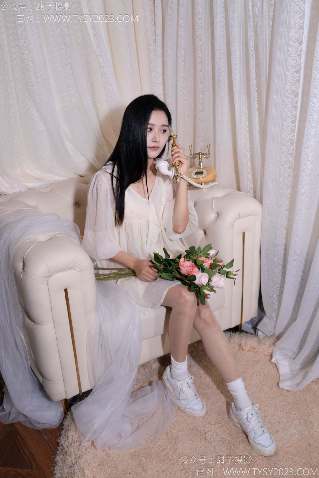 甜予摄影 NO.112 澜澜-板鞋、白棉袜、肉丝（脚尖加固款）[125P/2V/9.88GB]插图4