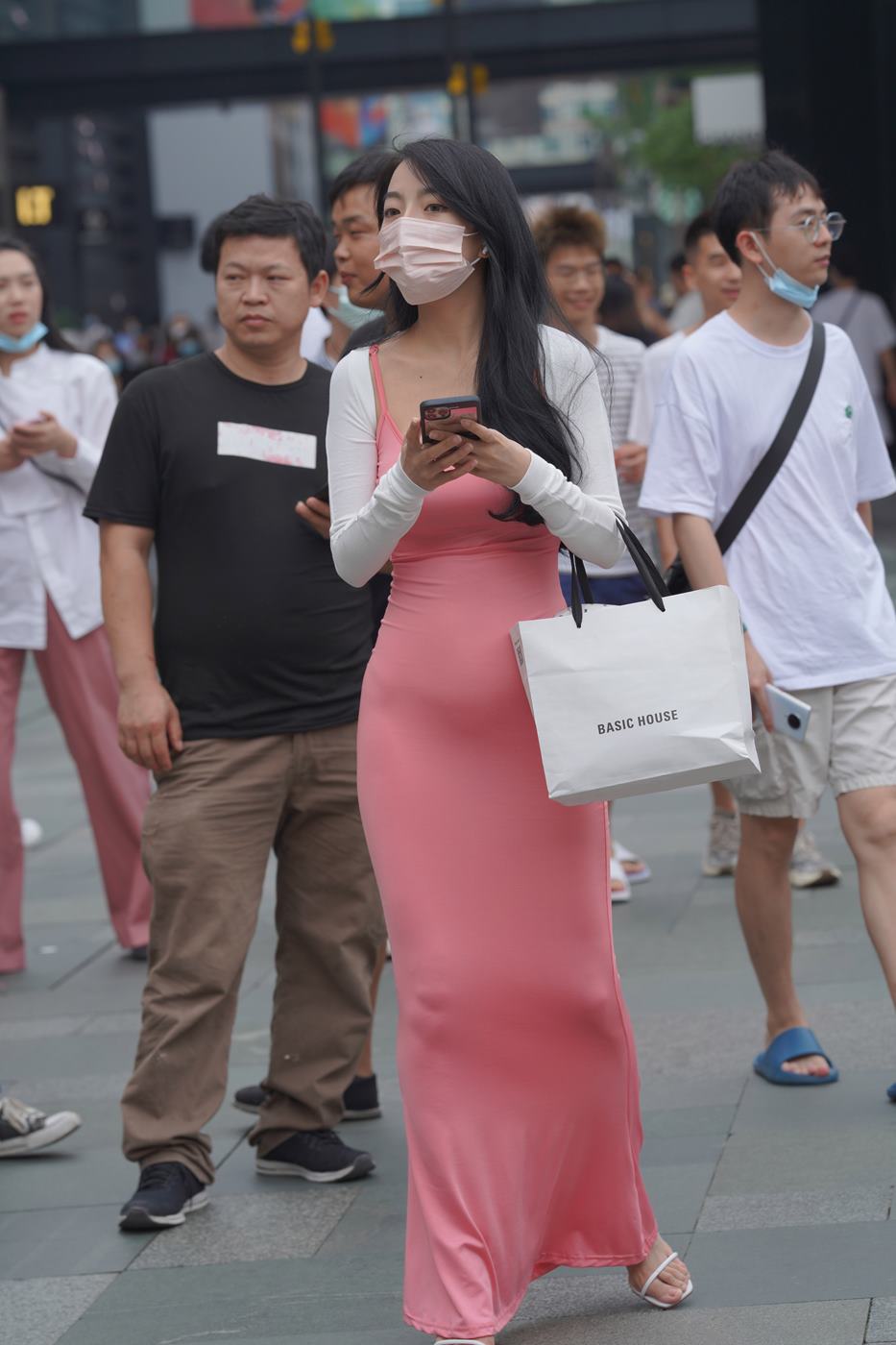 精选街拍作品 NO.4084 柔美粉色长裙[152P/327MB]插图