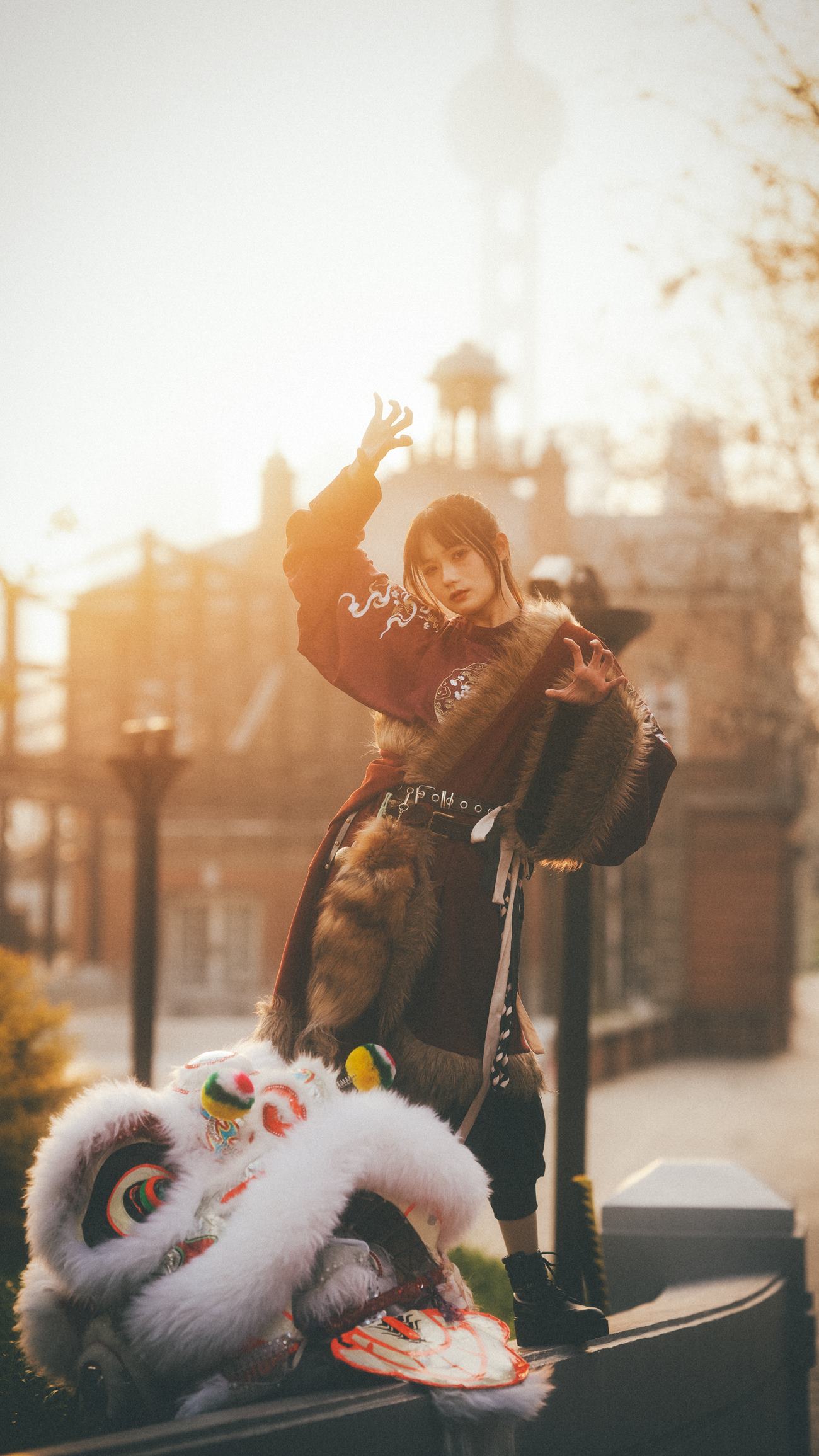 人气Coser@兔子Zzz不吃胡萝卜 舞狮少女 [45P/546MB]插图2