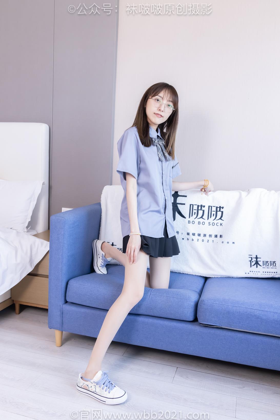 袜啵啵460期：稚予-JK至服、皮鞋、帆布鞋、薄白丝（脚尖加固款）[163P/1V/7.16G]插图2