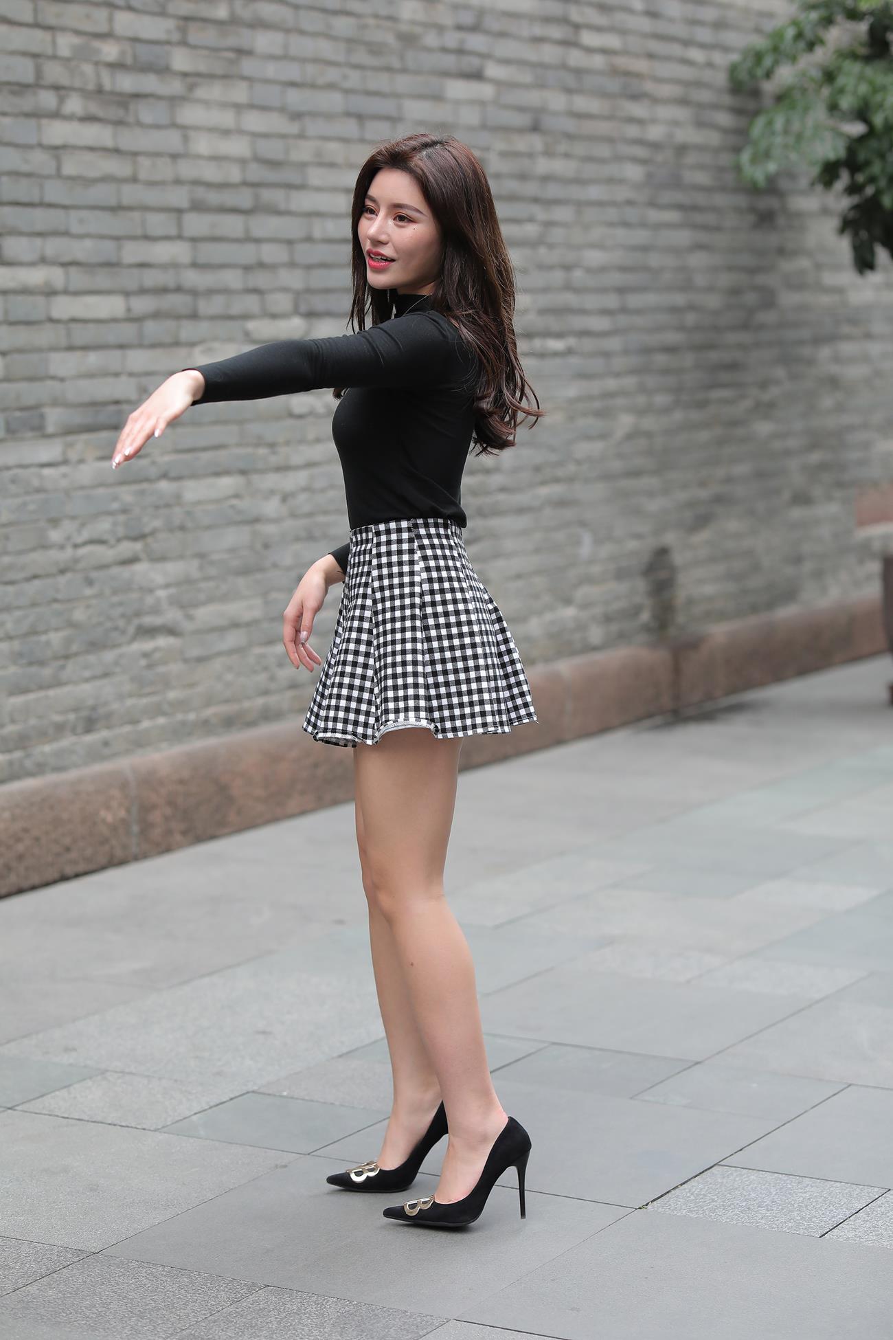 精选街拍作品 NO.4384 格子百褶裙[131P/180MB]插图