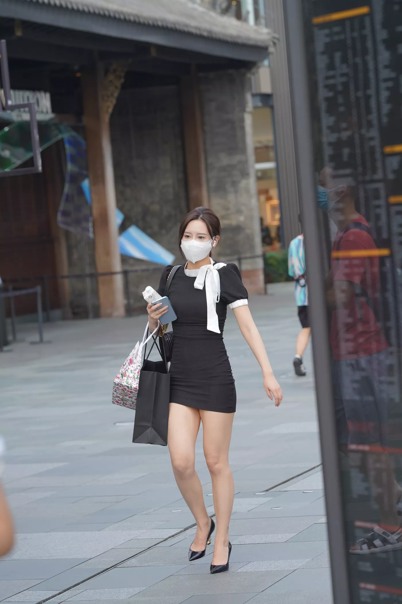 精选街拍作品 NO.4635 简约黑色修身裙[175P/396MB]插图