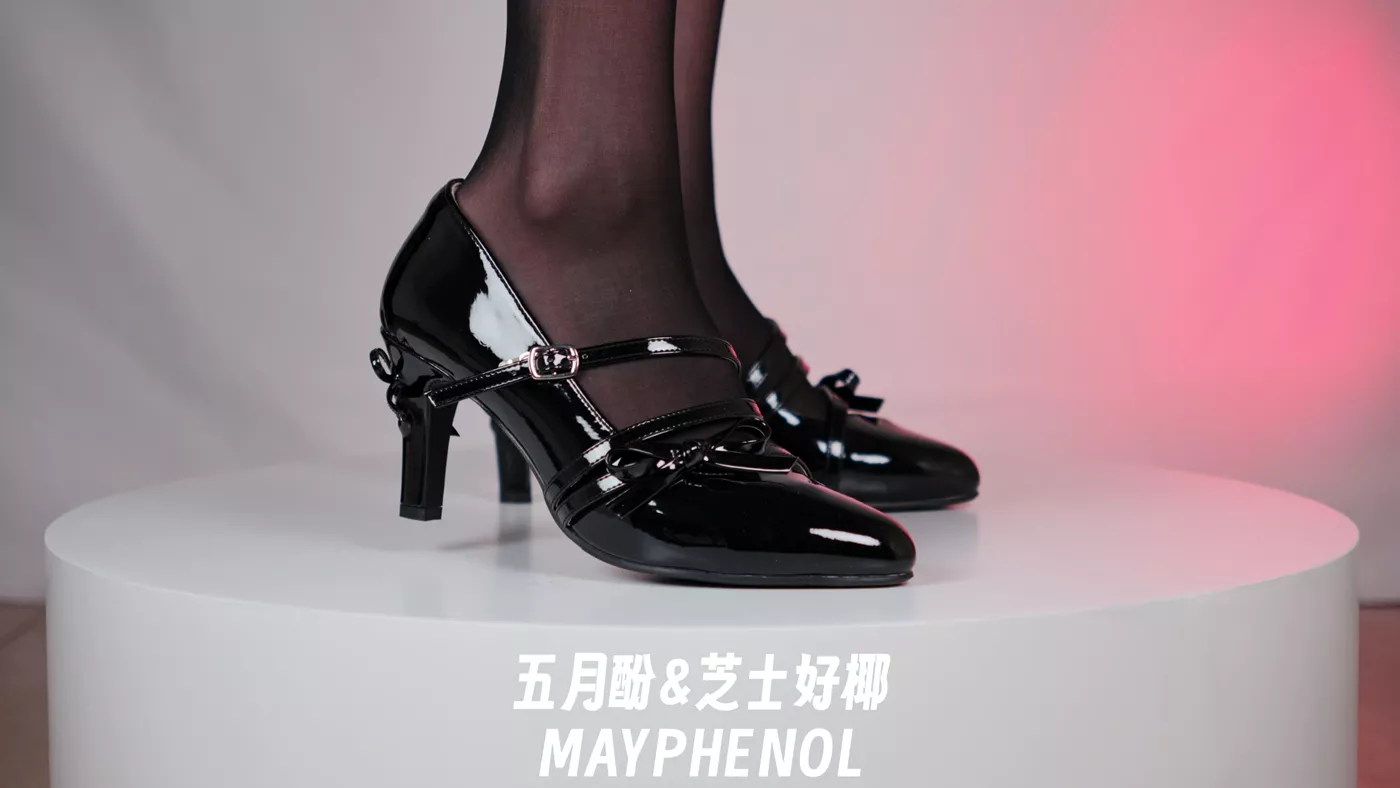 芝士好椰 NO.021 – 纯欲黑色 桃小坞花笺黑[1V/303MB]插图