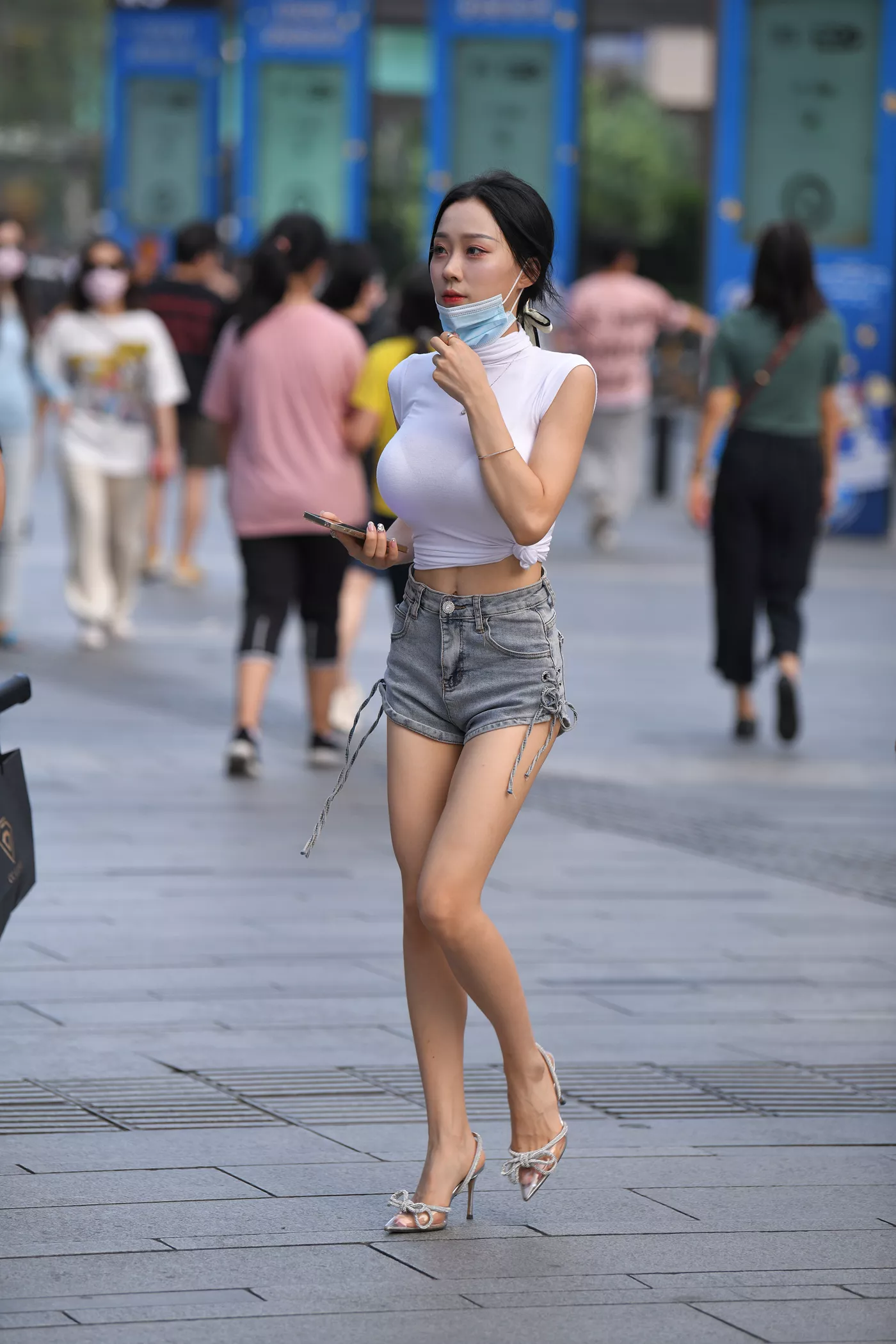 精选街拍作品 NO.4670 牛仔短裤姓感镁钕[159P/490MB]插图1