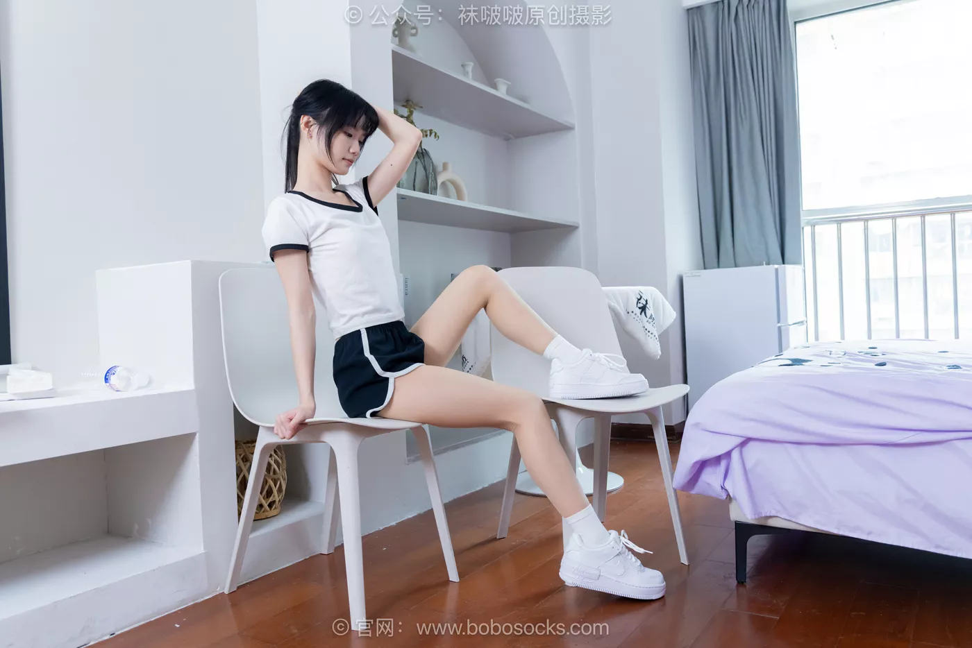 [BoBoSocks袜啵啵]NO.488 甜甜圈 板鞋、白棉袜、薄肉丝[146P/1V/7.21GB]插图2