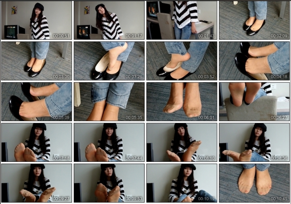 原创丝族视频出品 模特朱朱-原味平底鞋配短肉丝[1V/585M]插图5