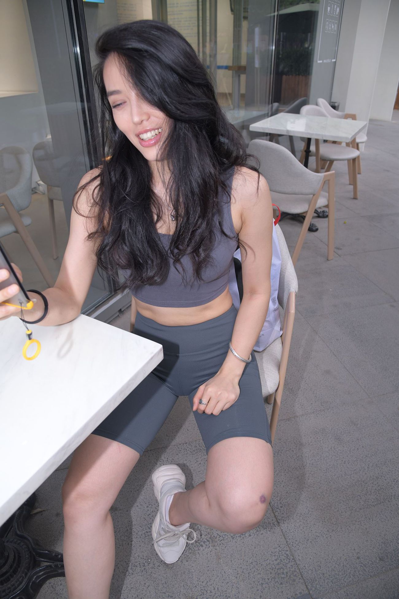 精选街拍作品 NO.5355 五分灰色瑜伽裤[171P/355MB]插图1