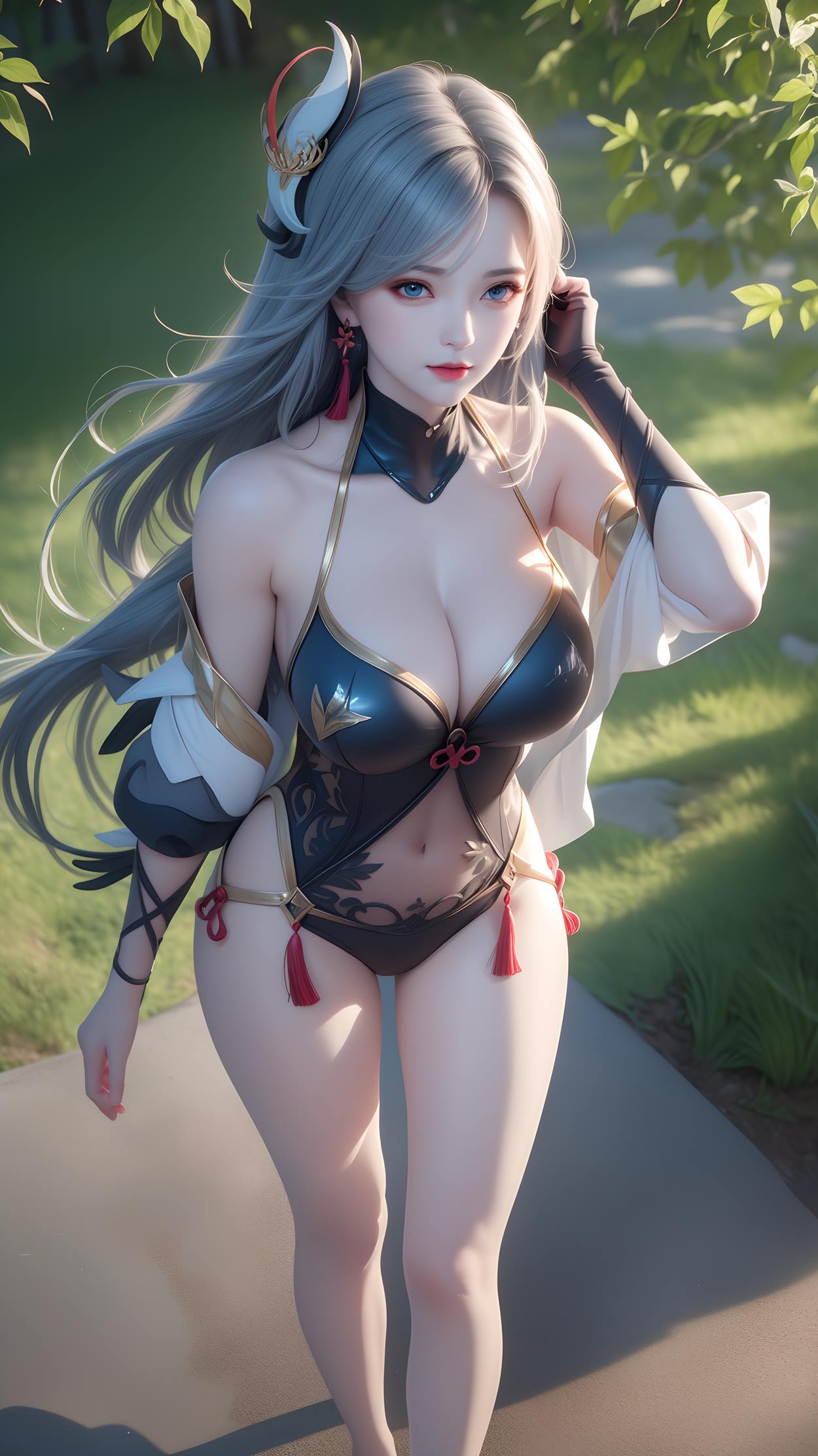 AI绘画 598 原神申鹤 姓感原服和泳衣[130P/467MB]插图1