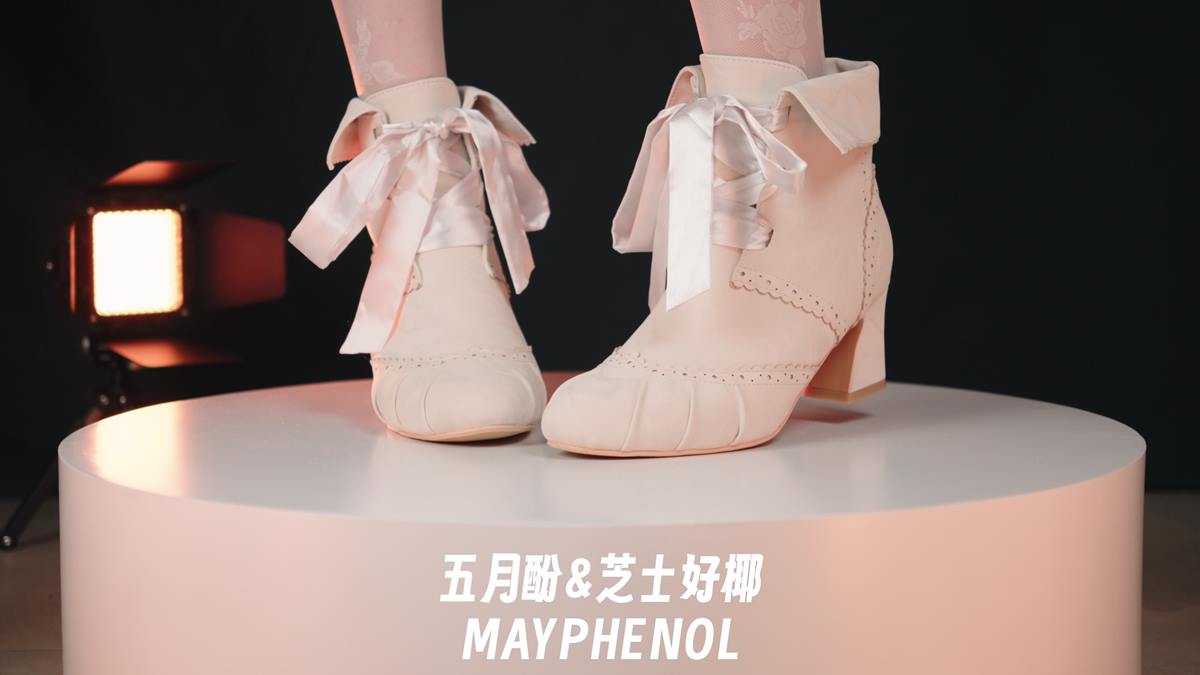 芝士好椰 – 复古中跟 秋田原创 cla系优雅短靴[2V/579MB]插图2