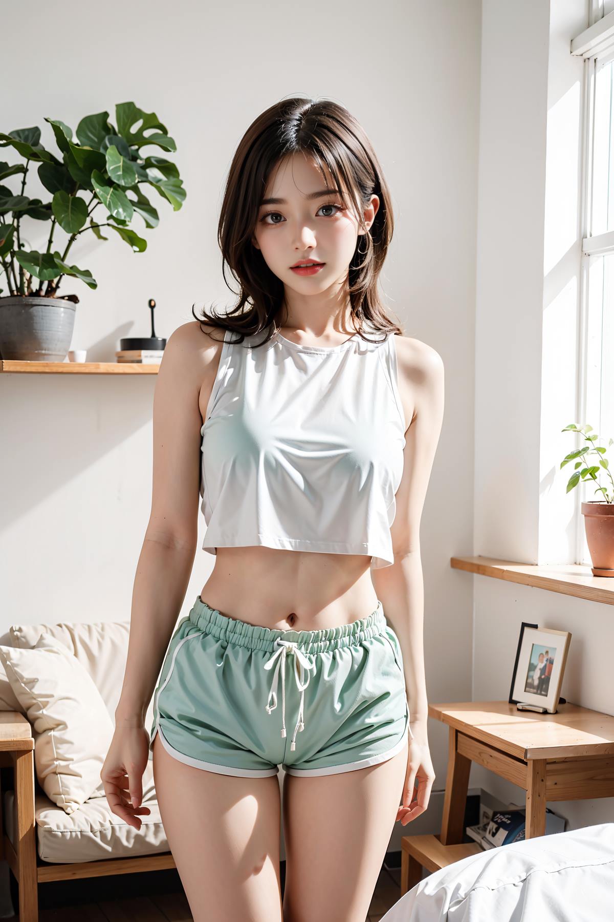 AI绘画 653 短裤少女居家[28P/57M]插图3