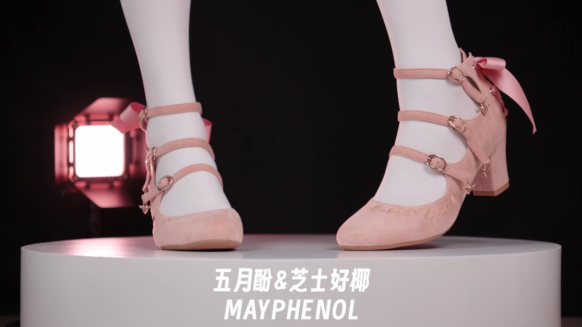 芝士好椰 – 优雅高跟 奇迹岛丘比特之心绒面粉色[2V/540MB]插图3