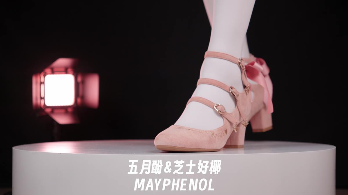 芝士好椰 – 优雅高跟 奇迹岛丘比特之心绒面粉色[2V/540MB]插图2