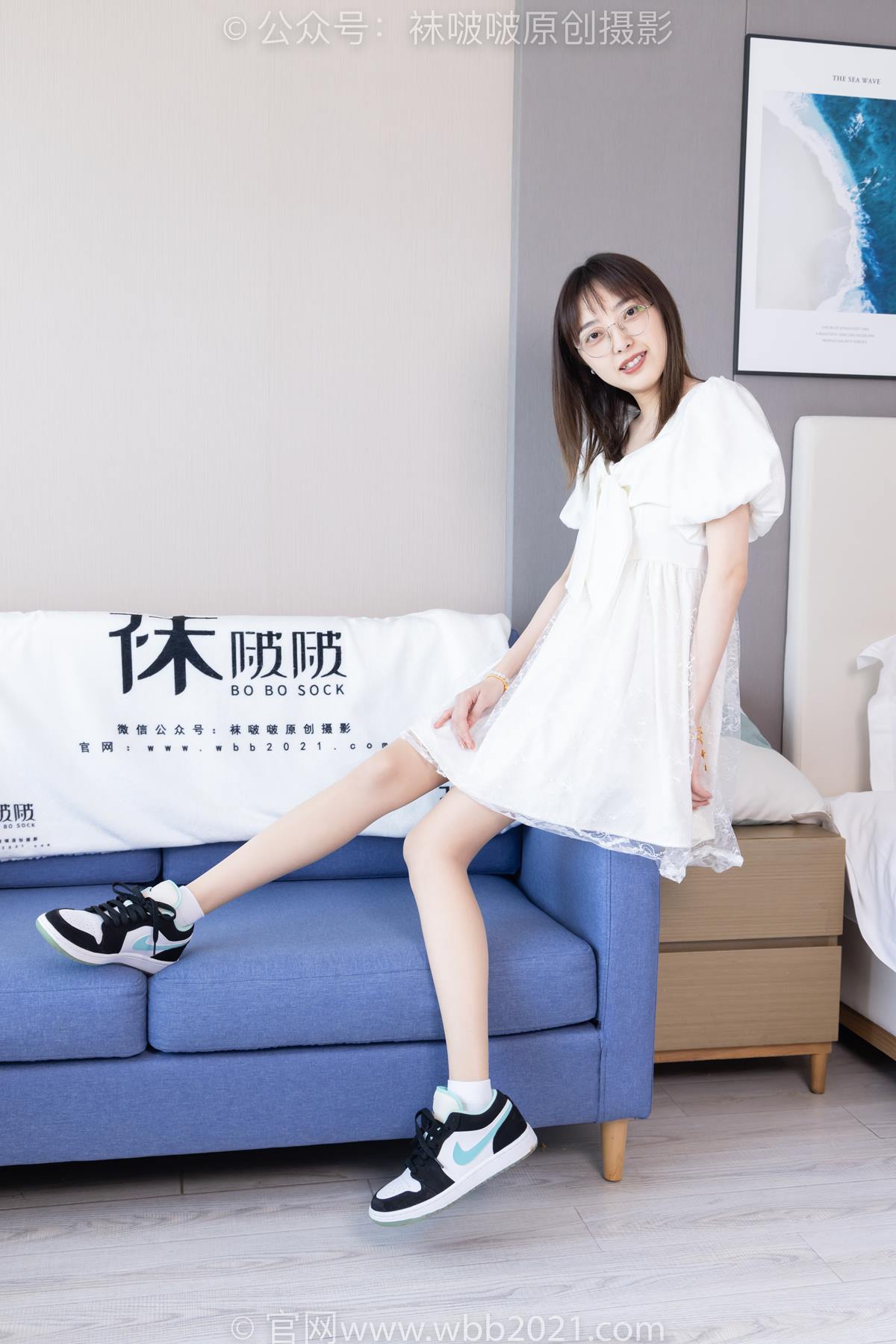 [BoBoSocks袜啵啵]NO.574 稚予-板鞋、白棉袜、薄肉丝[150P/1V/5.37GB]插图1