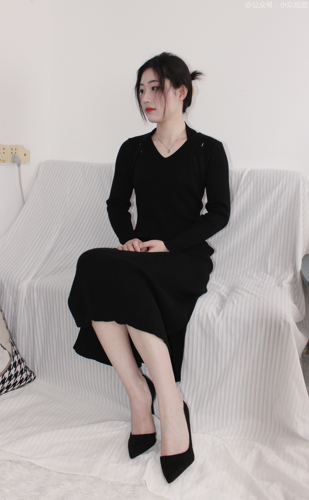 小众视觉 006-嘤嘤 黑色连衣裙［128P/0.98G］插图1