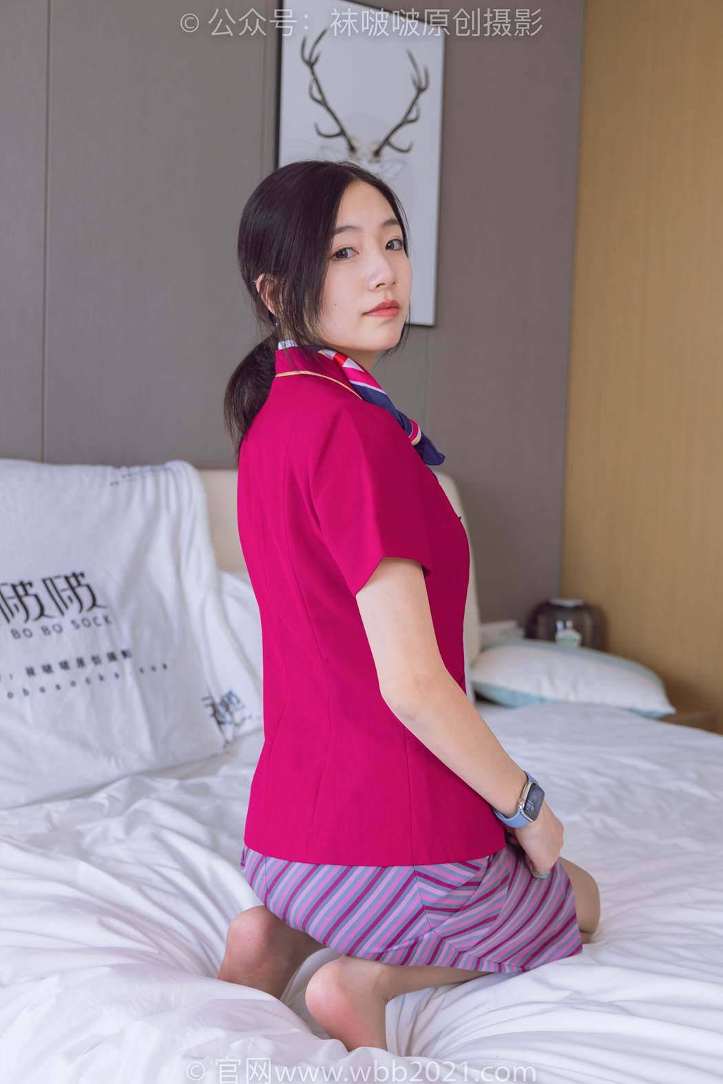 [BoBoSocks袜啵啵]NO.579 小甜豆-高跟鞋、咖啡丝、空姐至服[140P/1V/6.46GB]插图3