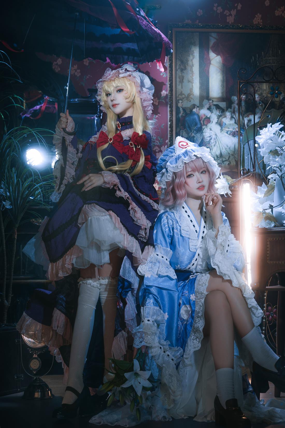 花柒Hana & 肃雨雨雨 – 八云紫 西行寺幽幽子[16P/287MB]插图3