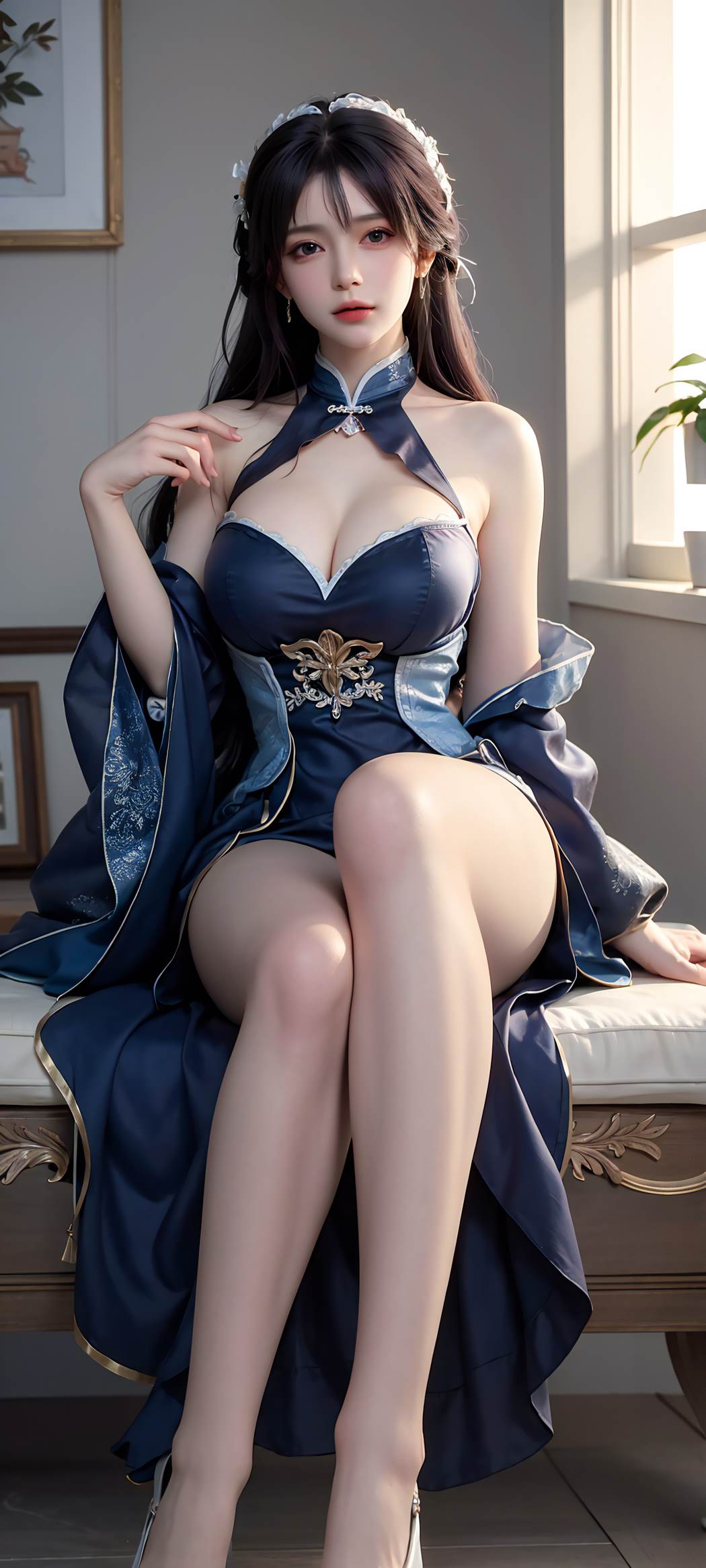 AI绘画 732 蓝色裙摆[80P/622M]插图3