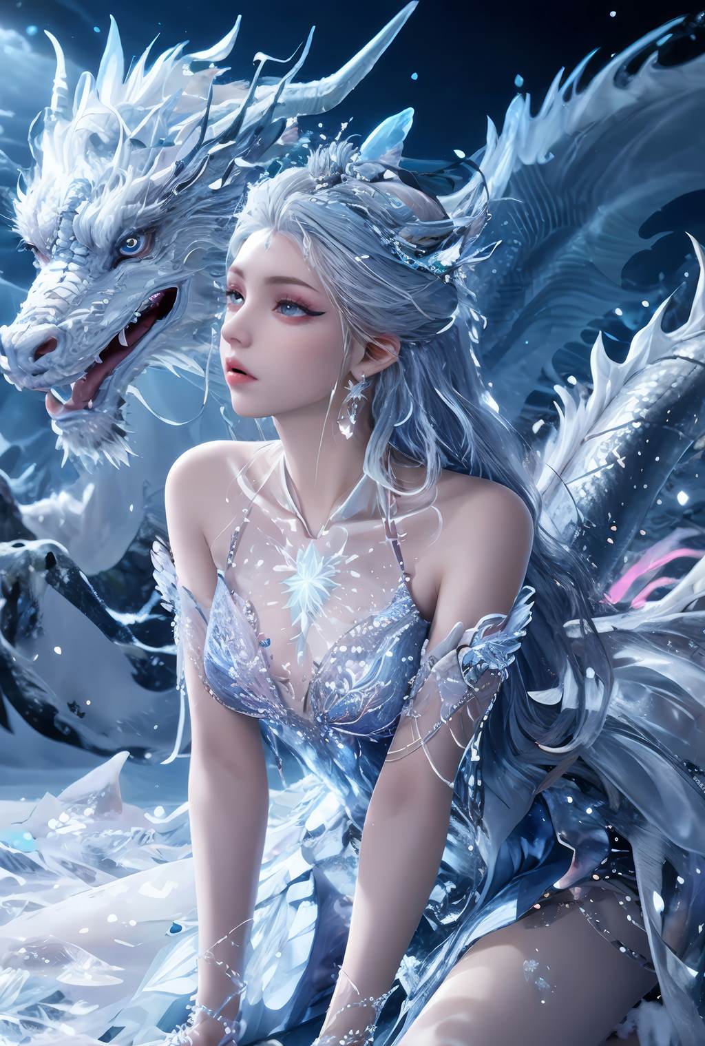 AI绘画 813 雪女[40P/193M]插图