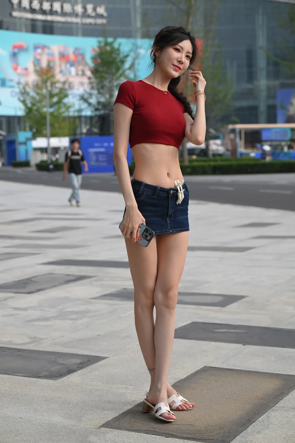 精选街拍作品 NO.6238 牛仔短裙小雪花[176P/360MB]插图1