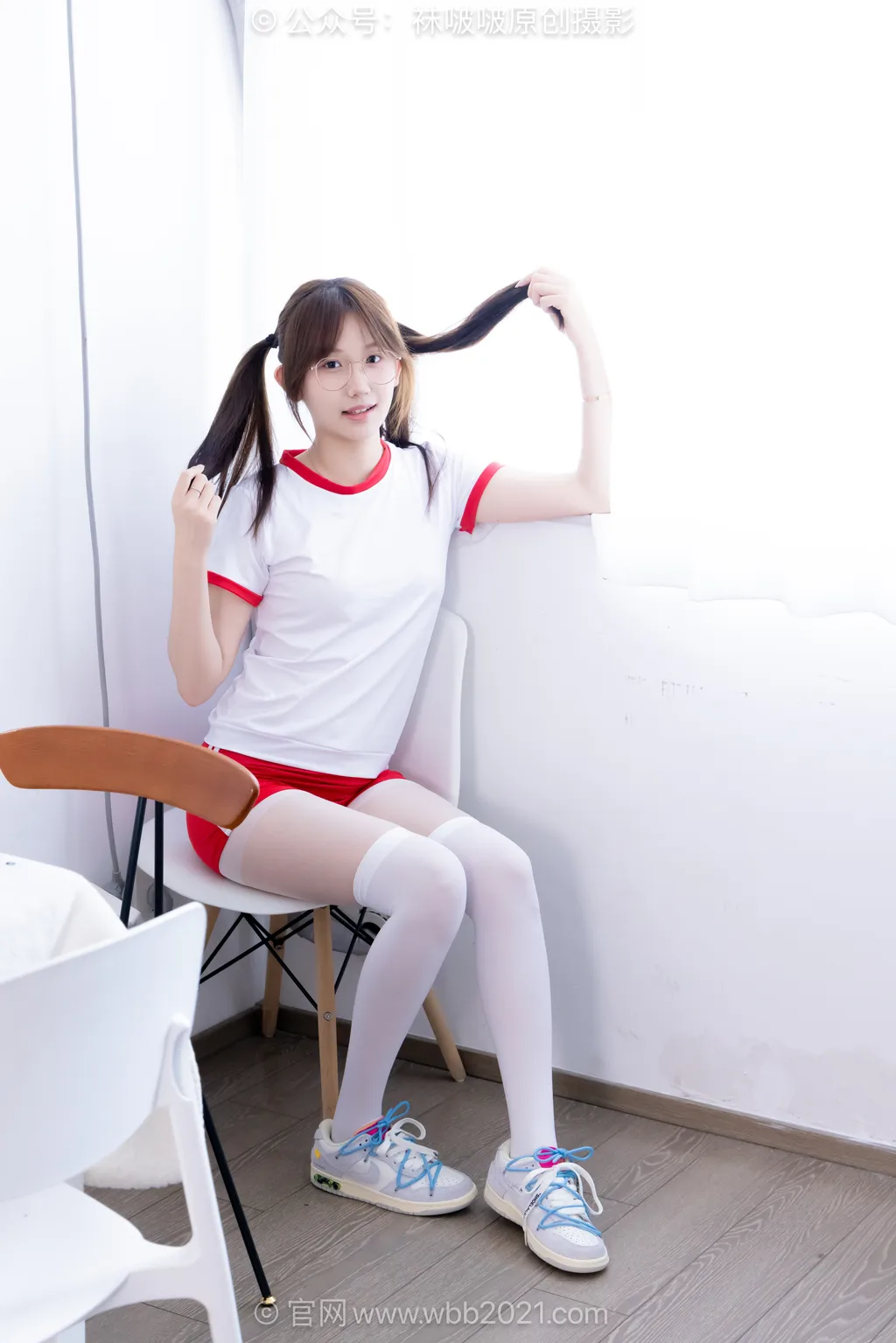 [BoBoSocks袜啵啵]NO.611 香菜-板鞋、厚白丝过膝袜、薄白丝、体操服[148P/1V/5.89GB]插图1