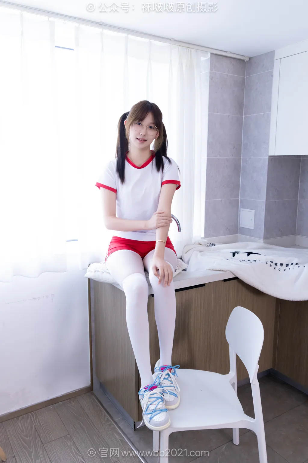 [BoBoSocks袜啵啵]NO.611 香菜-板鞋、厚白丝过膝袜、薄白丝、体操服[148P/1V/5.89GB]插图2