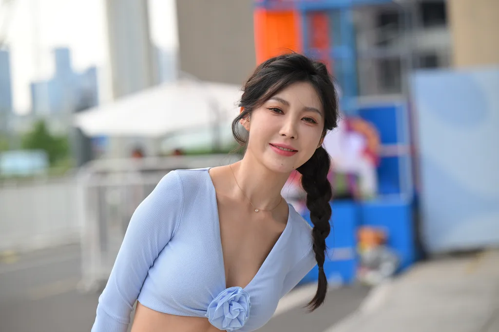 精选街拍作品 NO.6312 甜美蓝色套装裙[124P/310MB]插图3