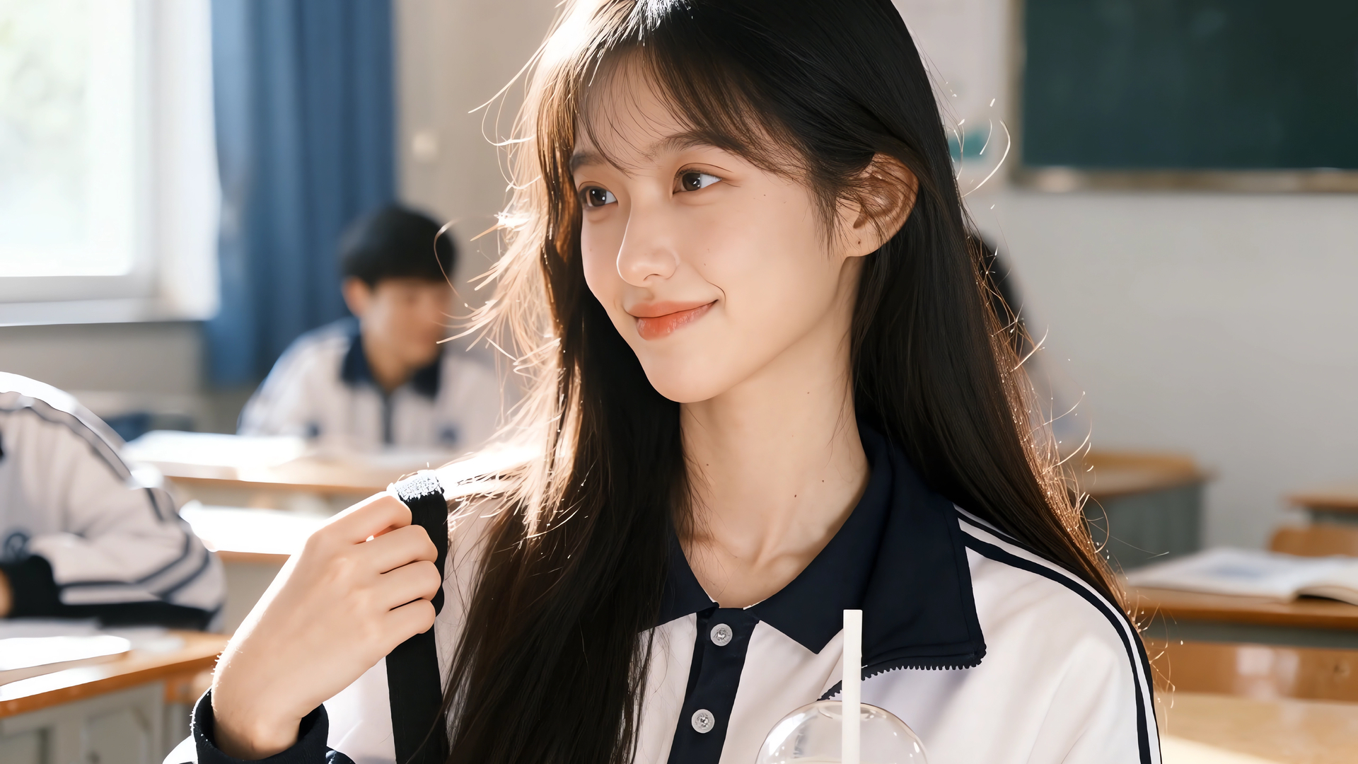 桌面壁纸 021 冷校服清纯镁钕4k壁纸3840×2400插图