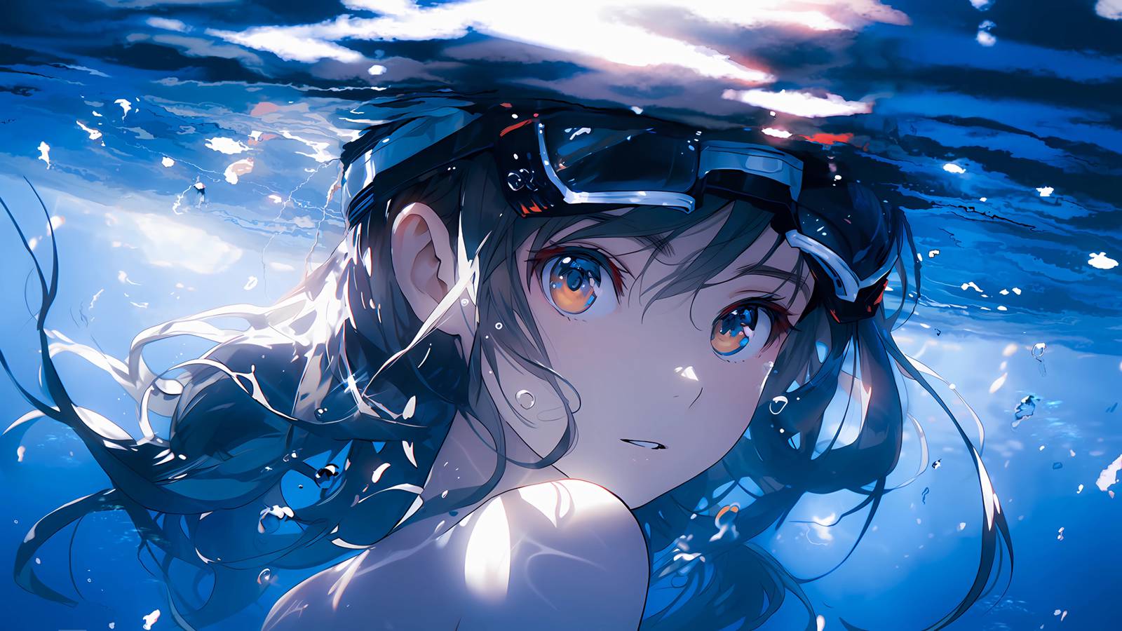 桌面壁纸 024 水下可爱动漫女孩4K动漫壁纸3840×2160插图