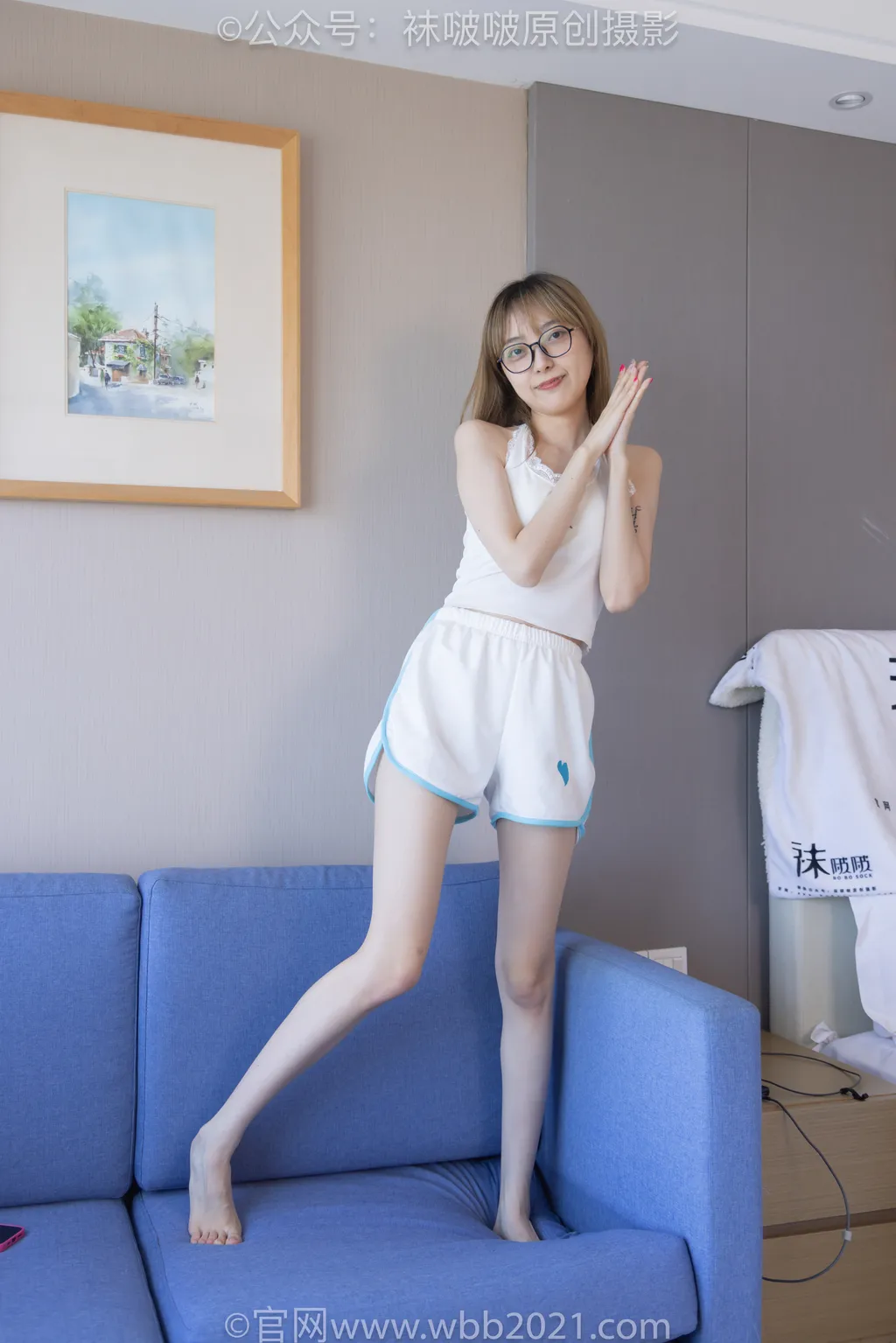 袜啵啵积分限定作品034期：稚予-人字拖、短白丝（脚尖微加固款）、裸足[150P/1V/6.72G]插图