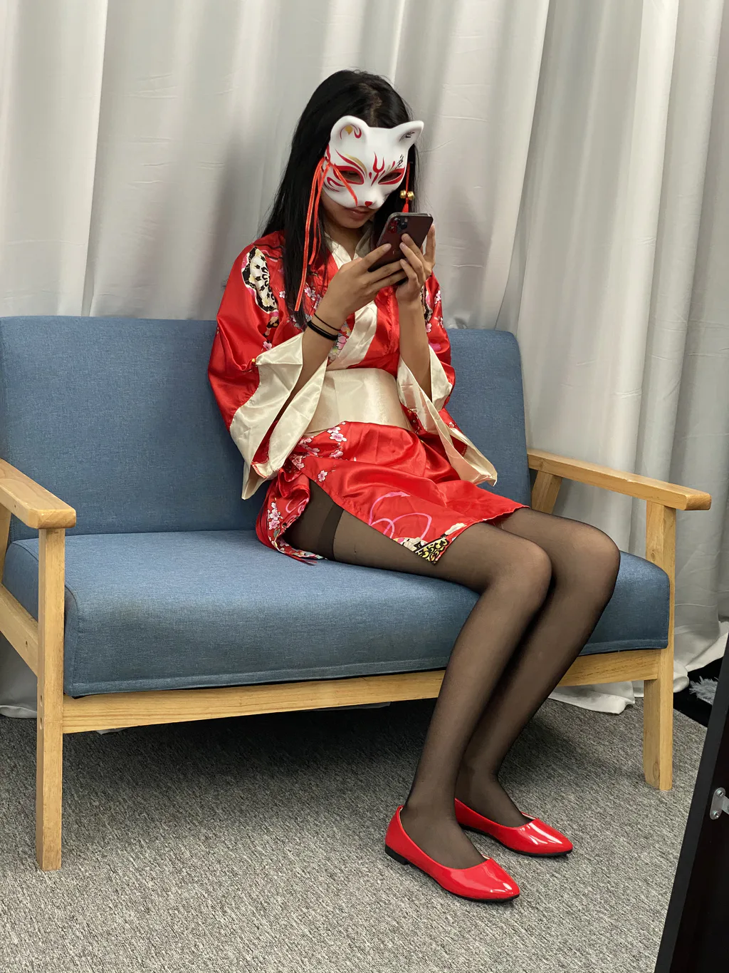 三禾摄影 NO.052 和服 黑丝 肉丝 平底鞋[226P/1V/3.14GB]插图1