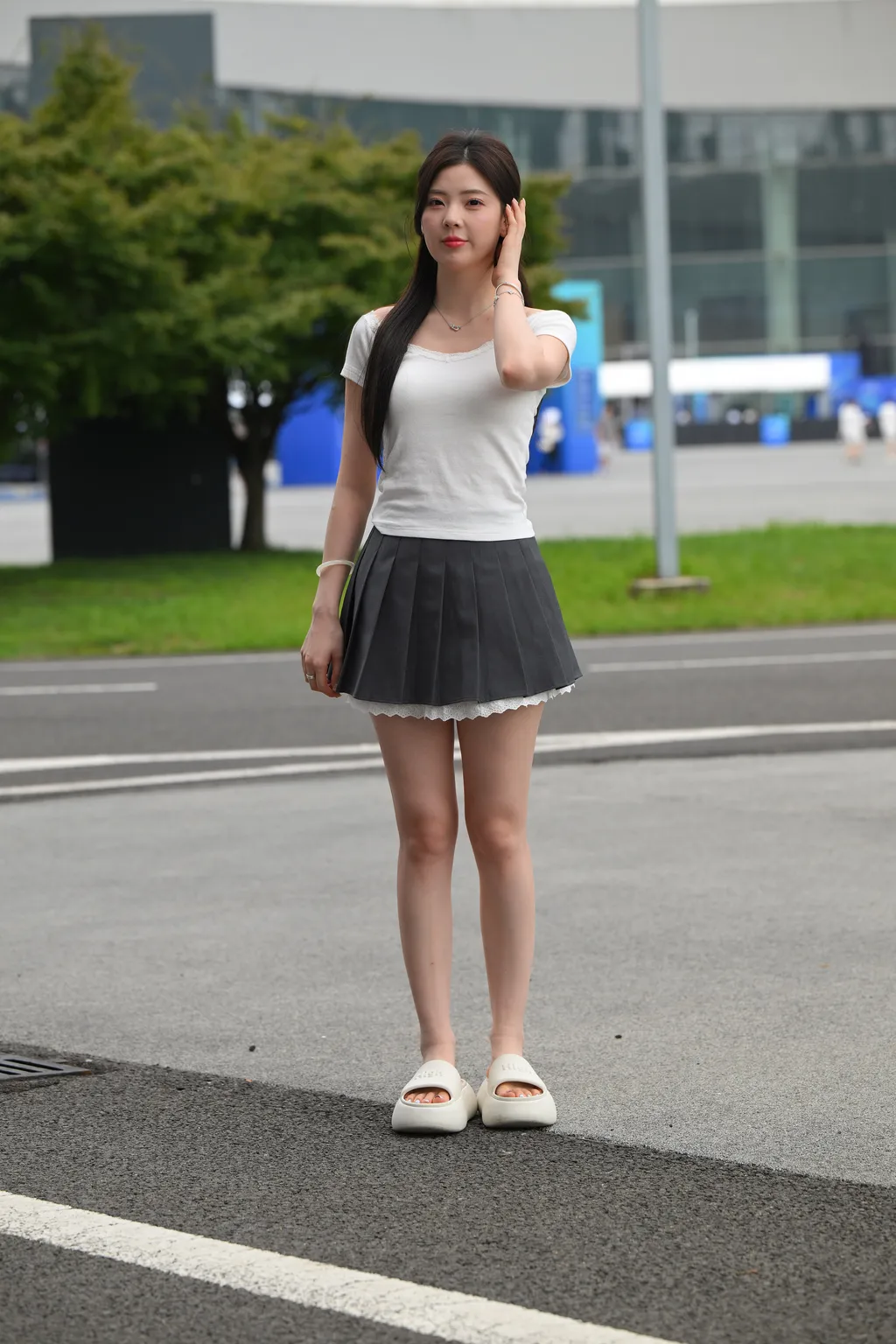 精选街拍作品 NO.6360 甜美T恤百褶裙[188P/429MB]插图1