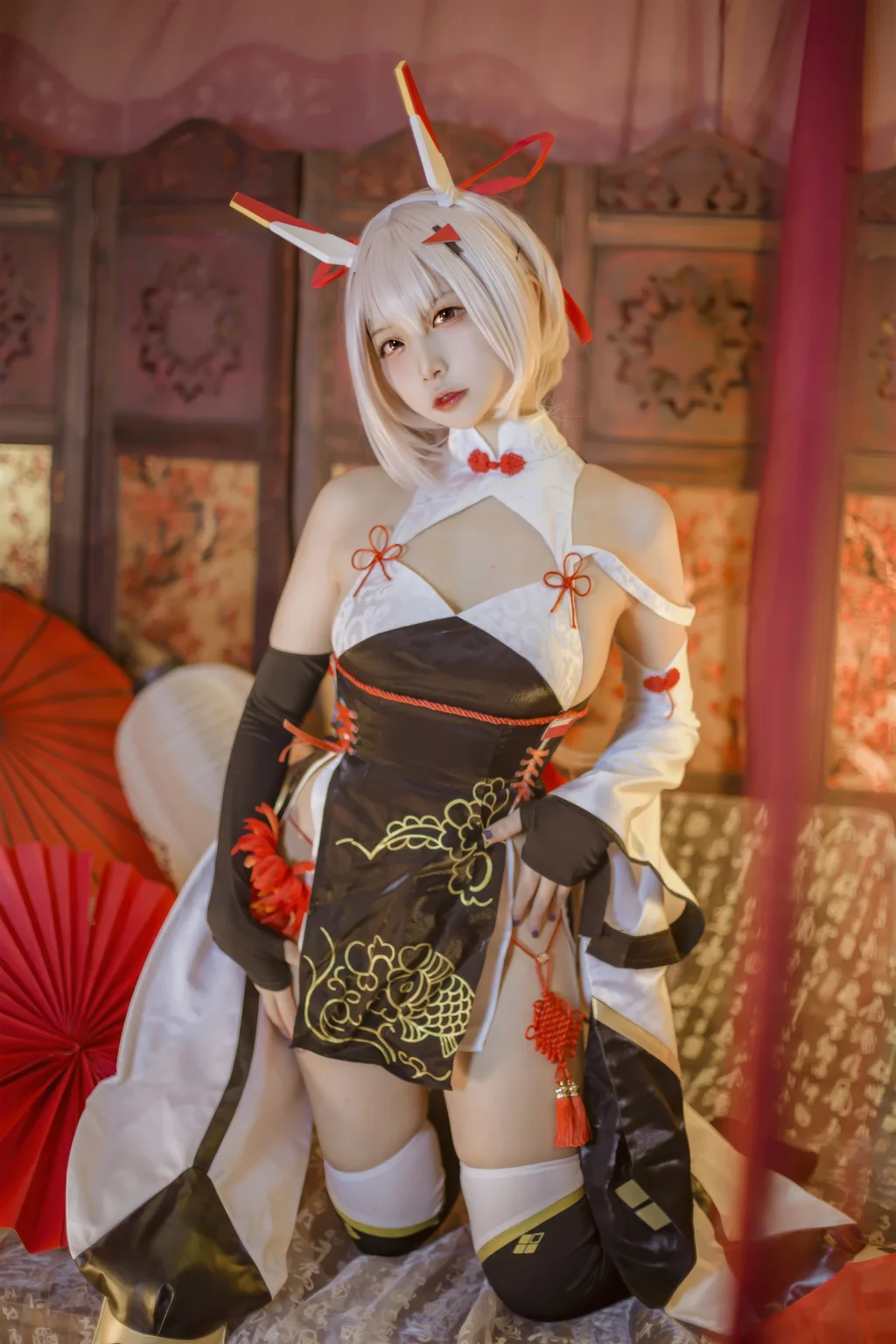 二佐Nisa – 碧蓝航线 绫波 新春旗袍[27P/207MB]插图