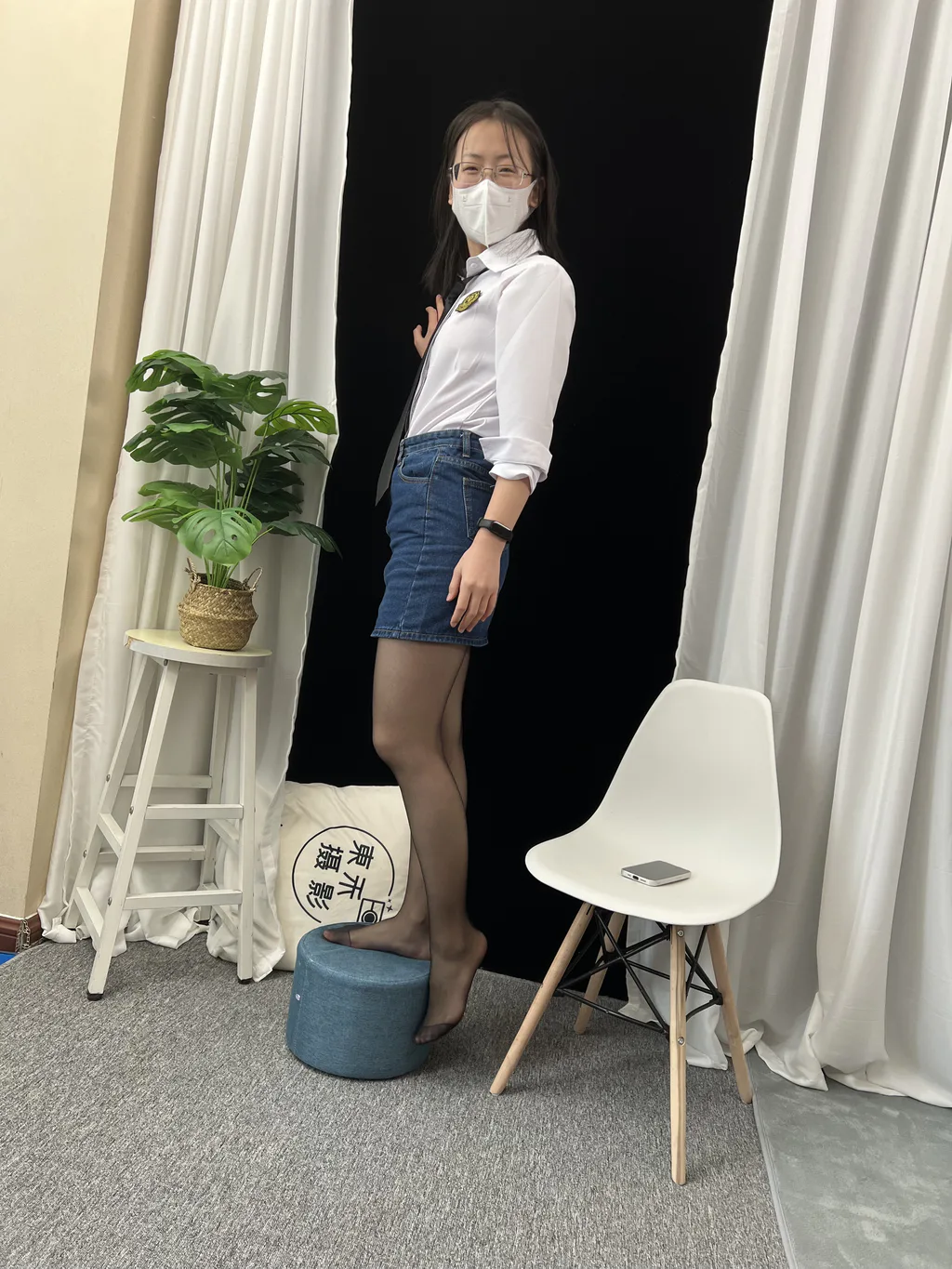 三禾摄影 NO.048 牛仔裙 黑丝 高跟[232P/1V/2.74GB]插图2