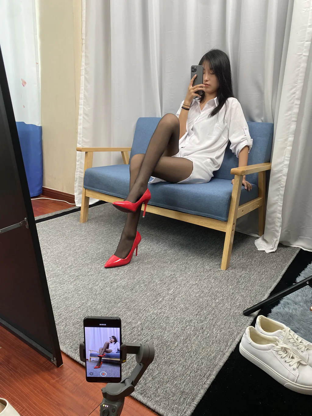 三禾摄影 NO.051 白衬衣 黑丝 高跟[138P/9V/1.36GB]插图2